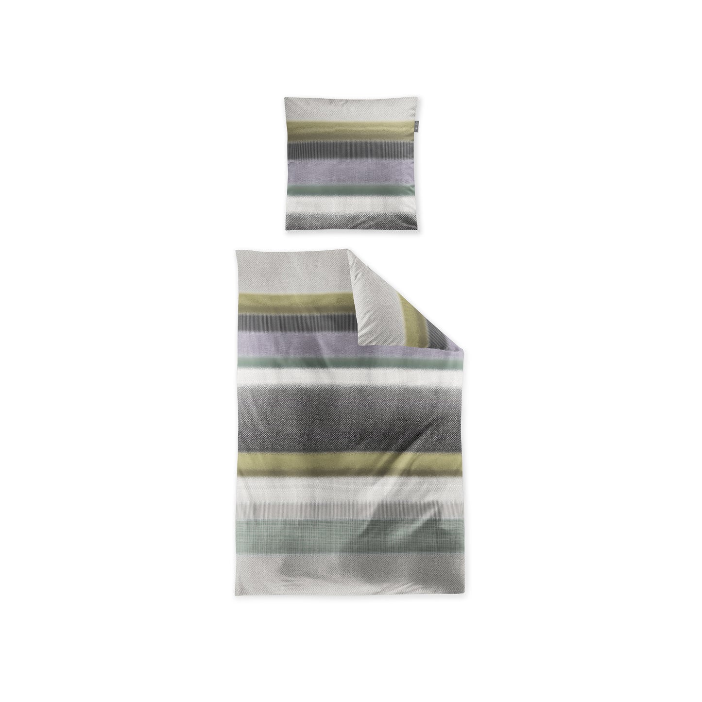Irisette Biber Bettwäsche Koala 8617-30 Streifen Grau Grün 135x200