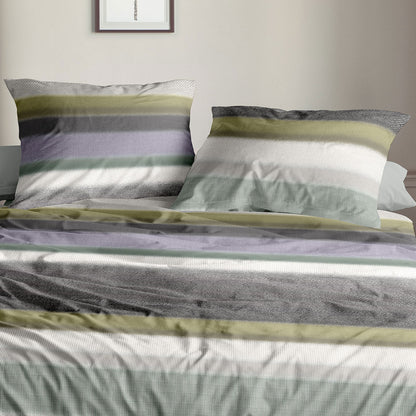 Irisette Biber Bettwäsche Koala 8617-30 Streifen Grau Grün 135x200