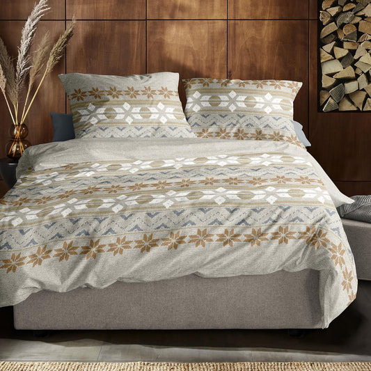 Irisette Biber Bettwäsche Panda 8621-80 Strickmuster Natur 135x200
