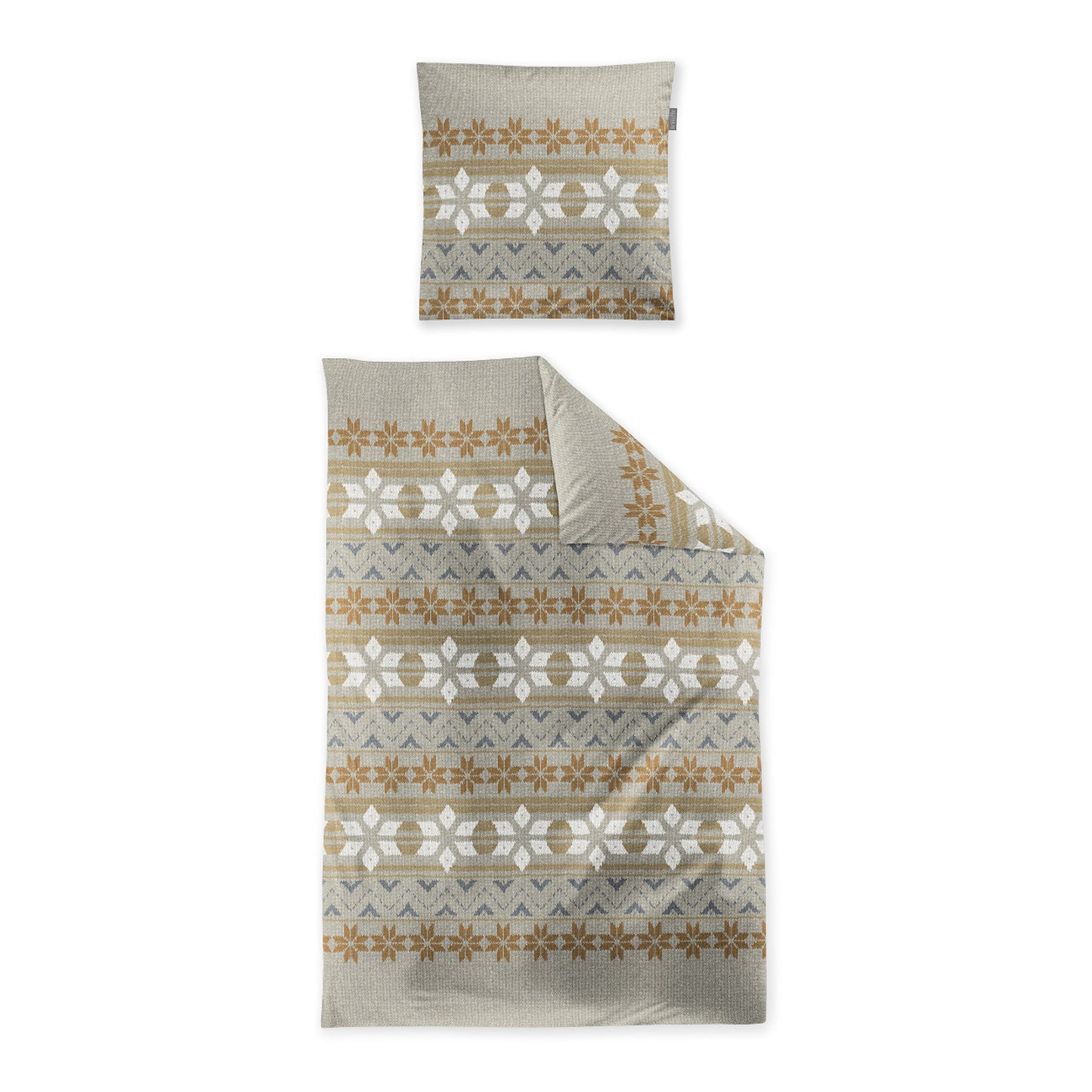 Irisette Biber Bettwäsche Panda 8621-80 Strickmuster Natur 135x200