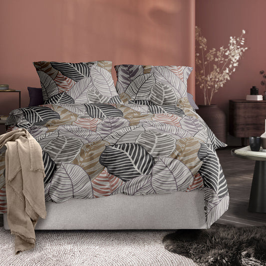 Irisette Biber Bettwäsche Koala 8628-90 Blätter natur grau 135x200