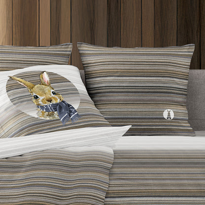 Irisette Flausch Cotton Bettwäsche Zobel 8630-80 Hase Braun 135x200