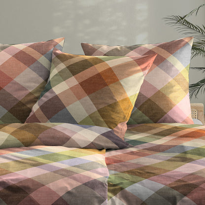 Irisette Flausch Cotton Bettwäsche Zobel 8631-90 Kariert Bunt 135x200