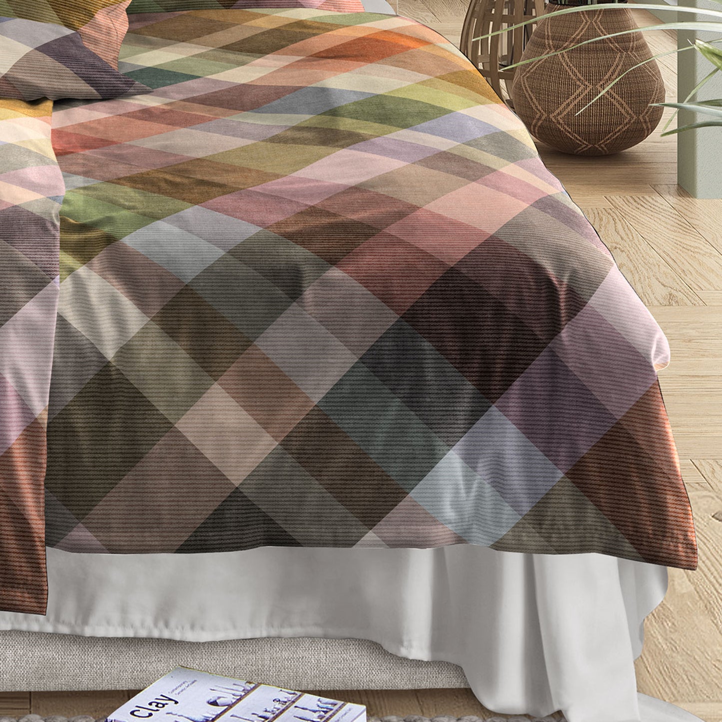 Irisette Flausch Cotton Bettwäsche Zobel 8631-90 Kariert Bunt 135x200