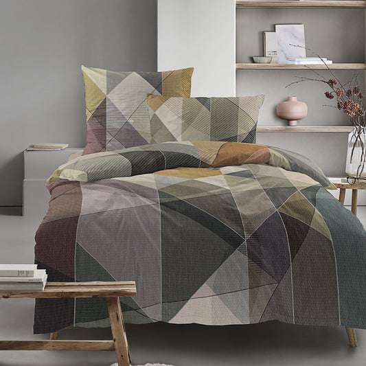 Irisette Mako Satin Bettwäsche Wave 8639-90 Geoemtrisch Bunt 135x200