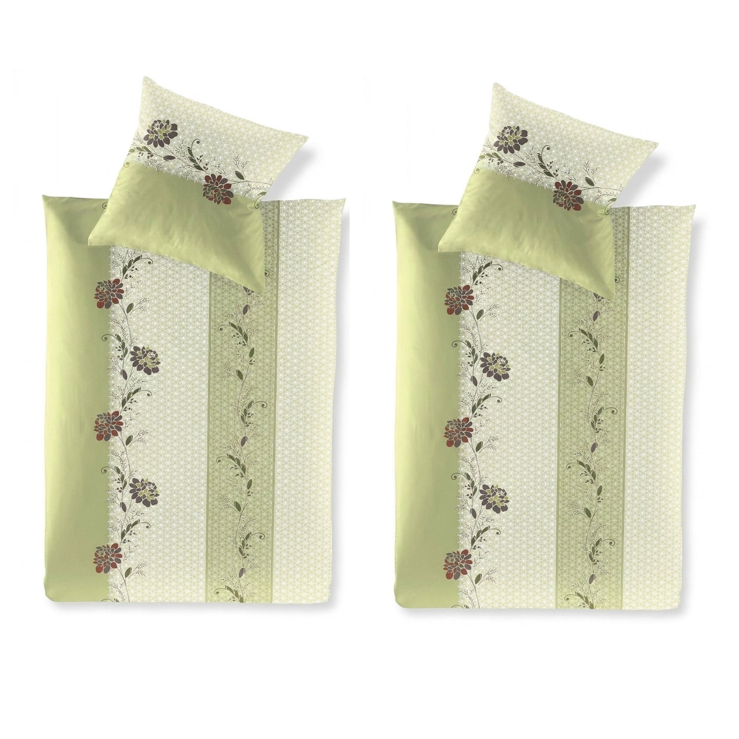 4 tlg Irisette Seersucker Bettwäsche Easy 8644-30 floral 135x200
