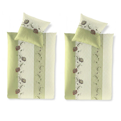 4 tlg Irisette Seersucker Bettwäsche Easy 8644-30 floral 135x200