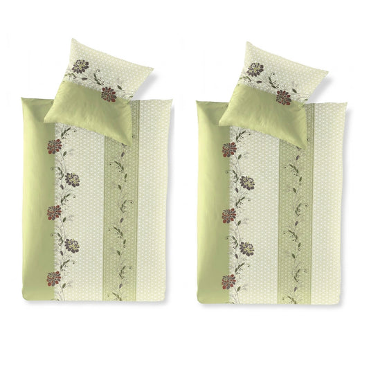 4 tlg Irisette Seersucker Bettwäsche Easy 8644-30 floral 135x200