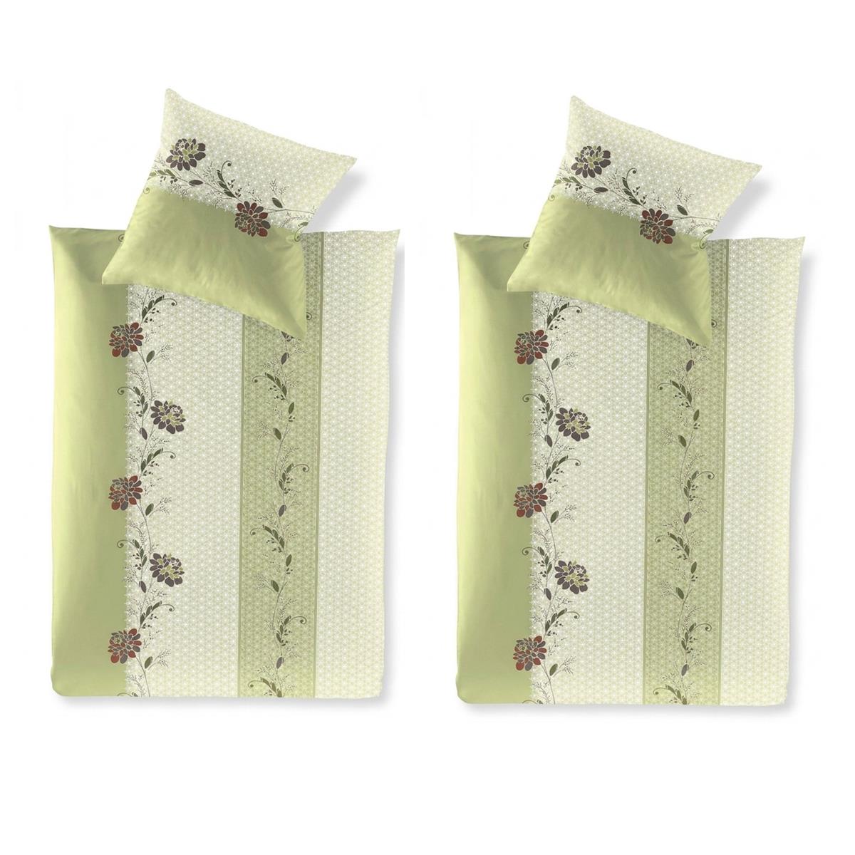 4 tlg Irisette Seersucker Bettwäsche Easy 8644-30 floral 135x200