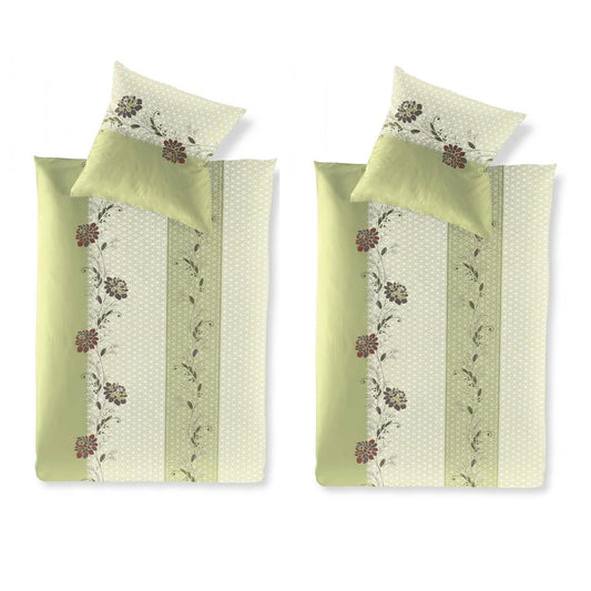 4 tlg Irisette Seersucker Bettwäsche Easy 8644-30 floral 135x200