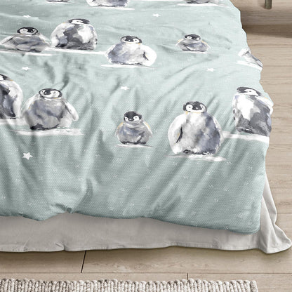 Irisette Biber Bettwäsche Panda 8645-20 Pinguine Sterne Blau 135x200