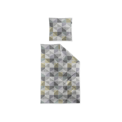 Irisette Biber Bettwäsche Koala 8646-30 Geometrisch Grau Gelb 135x200