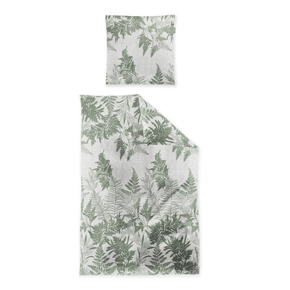 Irisette Seersucker Bettwäsche Easy 8649-30 grün Farn 135x200