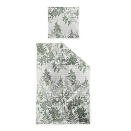 Irisette Seersucker Bettwäsche Easy 8649-30 grün Farn 135x200