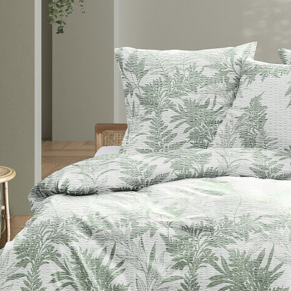 Irisette Seersucker Bettwäsche Easy 8649-30 grün Farn 135x200