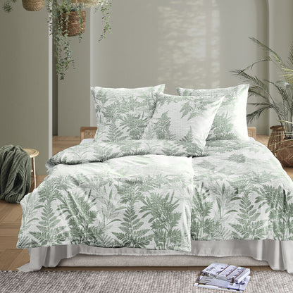 Irisette Seersucker Bettwäsche Easy 8649-30 grün Farn 135x200