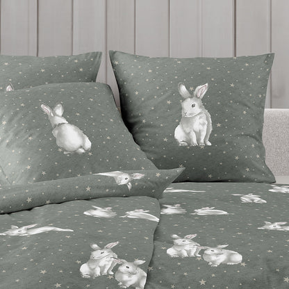 Irisette Biber Bettwäsche Koala 8654-30 Schneehase Olivgrün 135x200