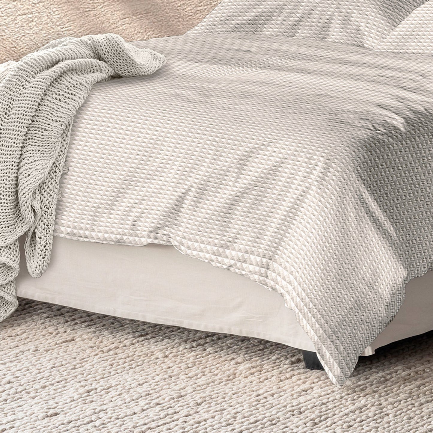 Irisette Seersucker Bettwäsche Easy 8659-80 Waffeloptik natur 135x200