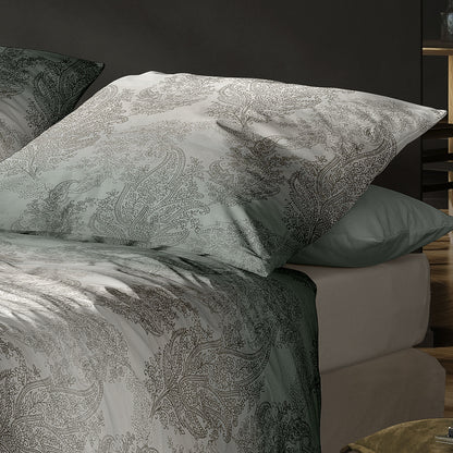 Irisette Biber Bettwäsche Koala 8661-30 Paisley Federn Grau 135x200