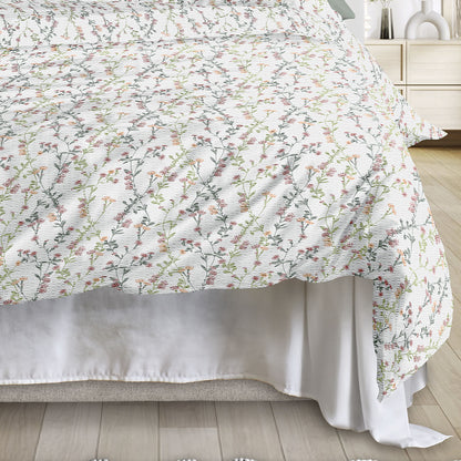 Irisette Seersucker Bettwäsche Easy 8665-60 Blumenwiese rot 135x200