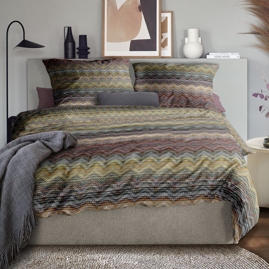 Irisette Mako Satin Bettwäsche Wave 8671-90 Multi Zick Zack 135x200