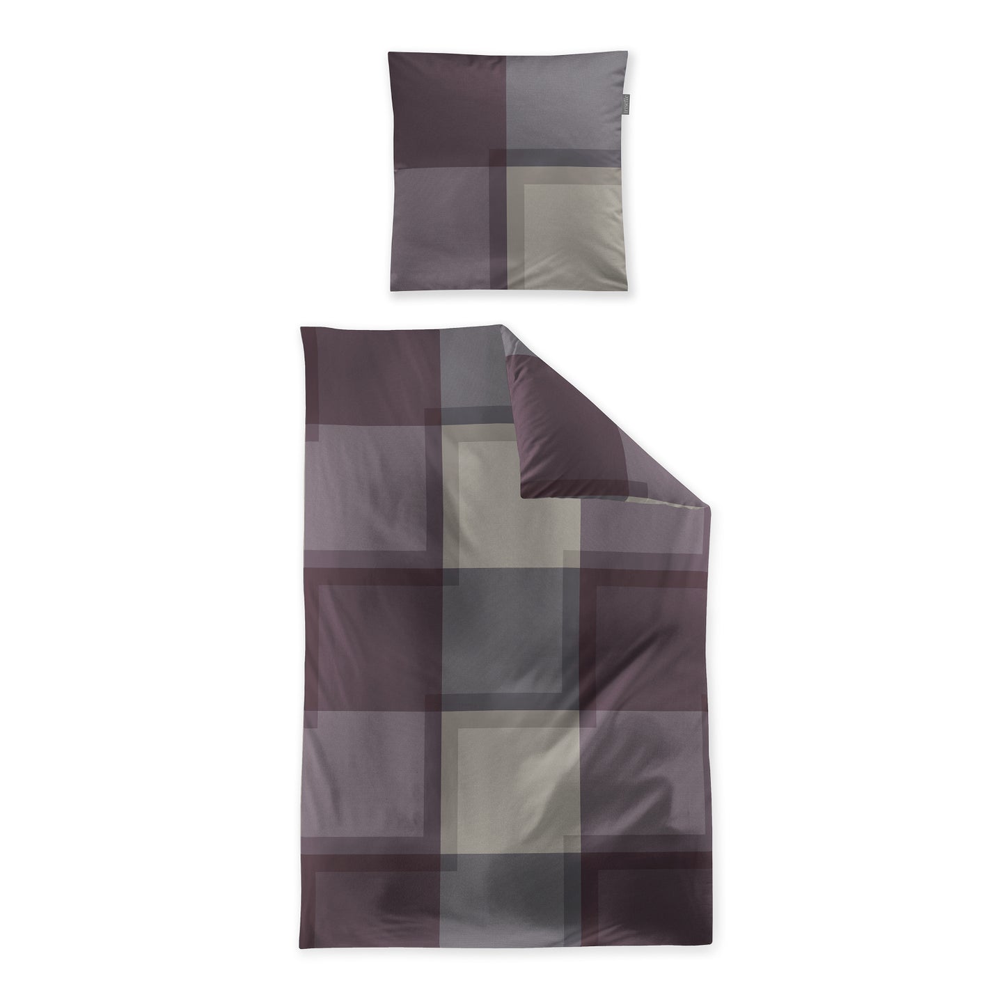 Irisette Mako Satin Bettwäsche Wave 8672-70 Karo beere grau