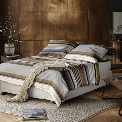 Irisette Mako Satin Bettwäsche Wave 8678-20 Streifen blau bunt 135x200