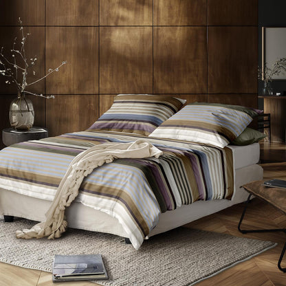 Irisette Mako Satin Bettwäsche Wave 8678-20 Streifen blau bunt 135x200