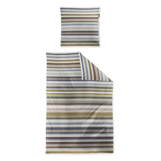 Irisette Mako Satin Bettwäsche Wave 8690-80 Streifen natur 135x200