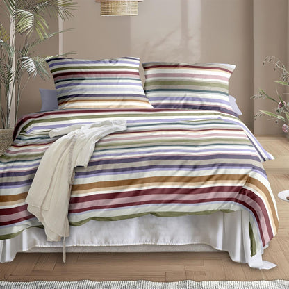 Irisette Mako Satin Bettwäsche Wave 8690-90 Streifen Bunt 135x200