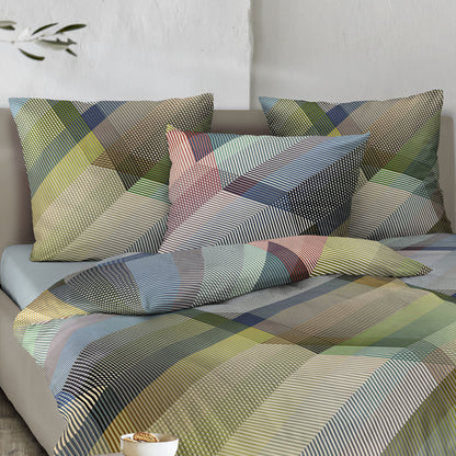 Irisette Mako Satin Bettwäsche Wave 8691-90 Geometrisch Bunt 135x200