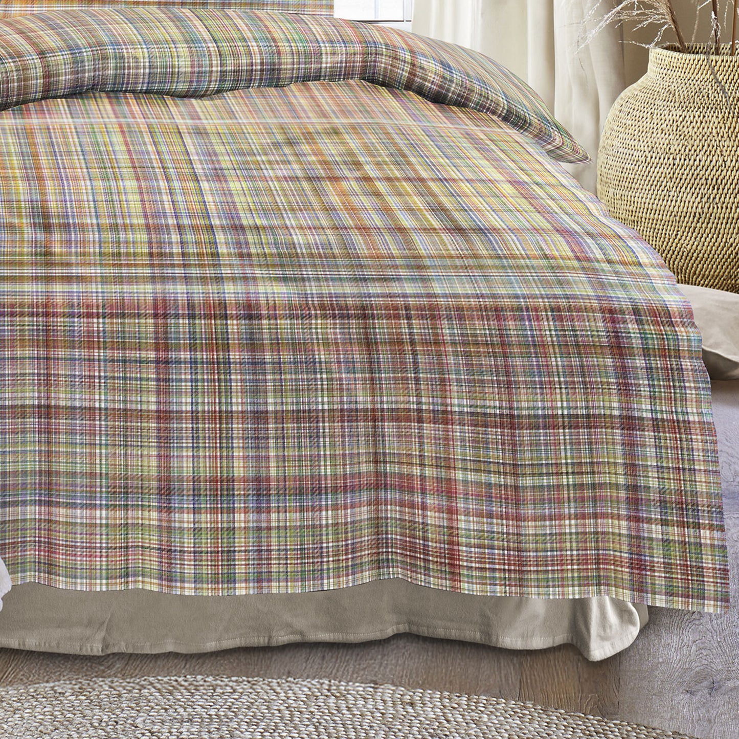 Irisette Mako Satin Bettwäsche Wave 8693-90 Kariert Bunt 135x200