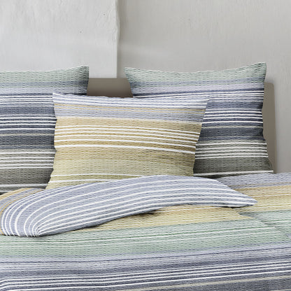 Irisette Seersucker Bettwäsche Easy 8706-20 Streifen blau grau 135x200