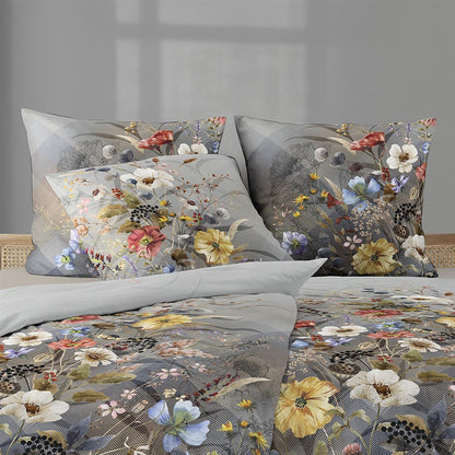 Irisette Flausch Cotton Bettwäsche Zobel 8707-90 Blumen grau 135x200