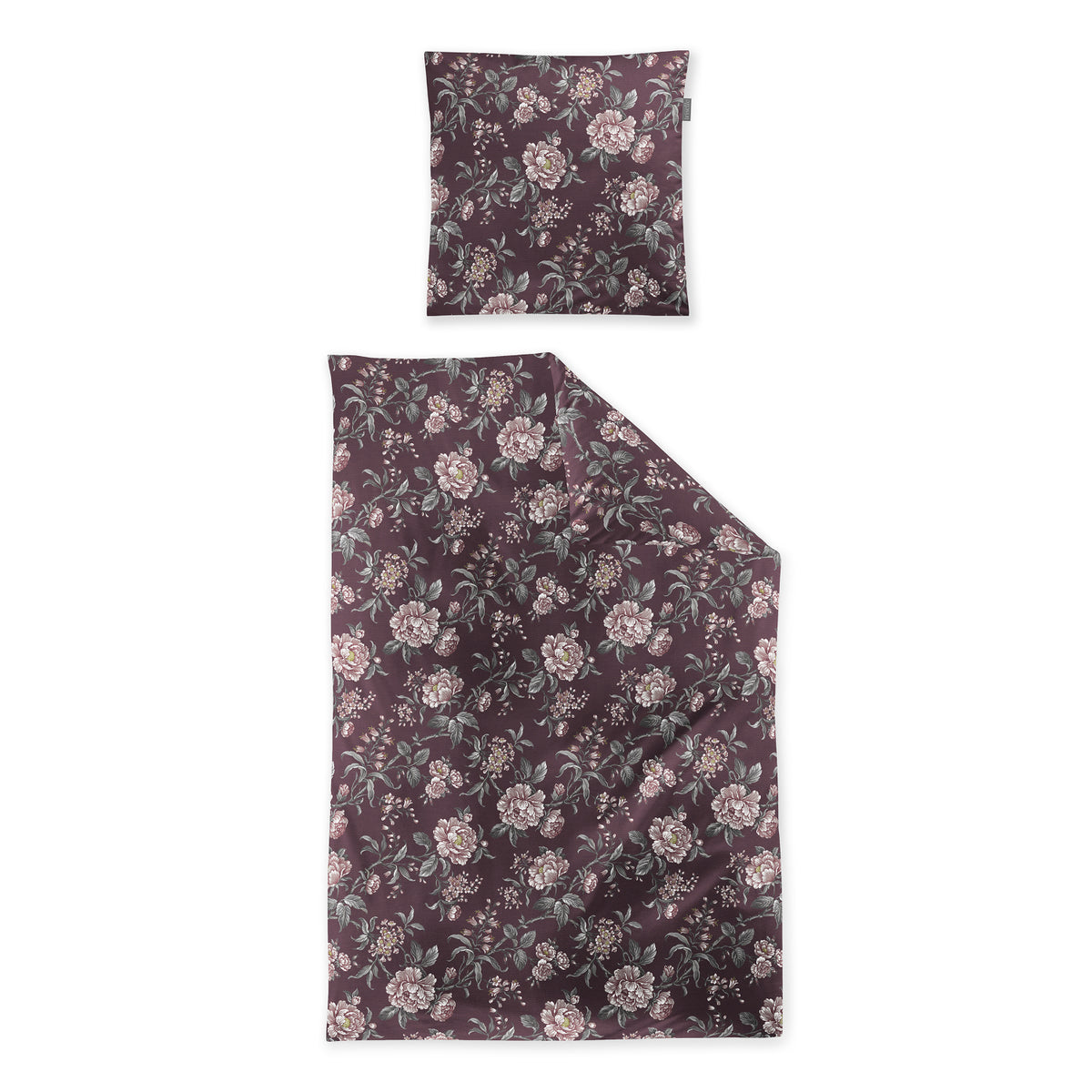 Irisette Biber Bettwäsche Meran 8708-60 Blumen weinrot 135x200