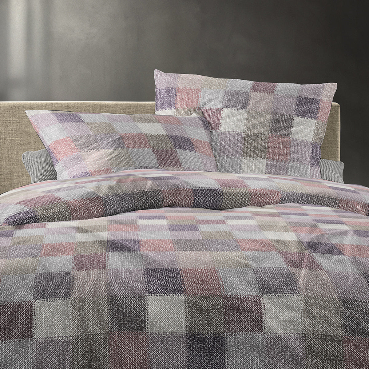 Irisette Biber Bettwäsche Meran 8714-60 kariert beere lila 135x200