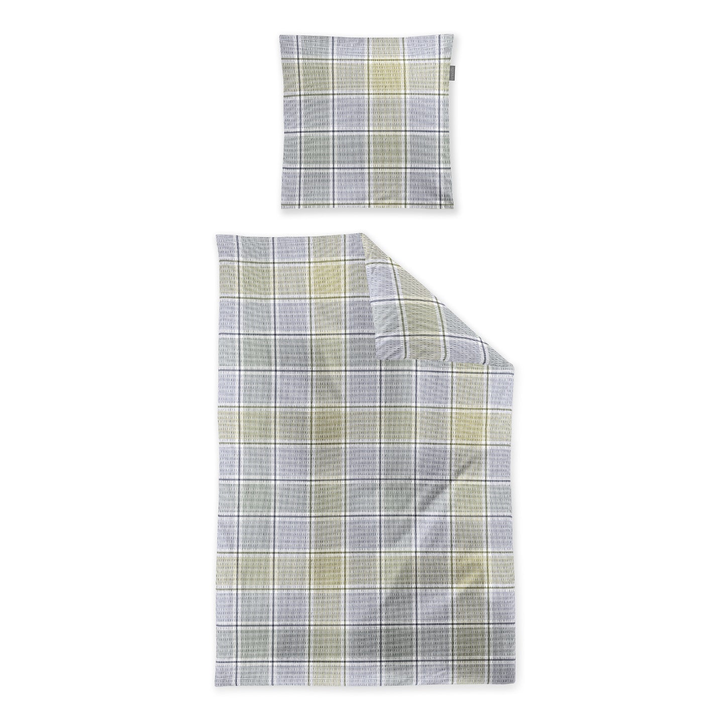 Irisette Seersucker Bettwäsche Easy 8715-20 Kariert blau grau 135x200