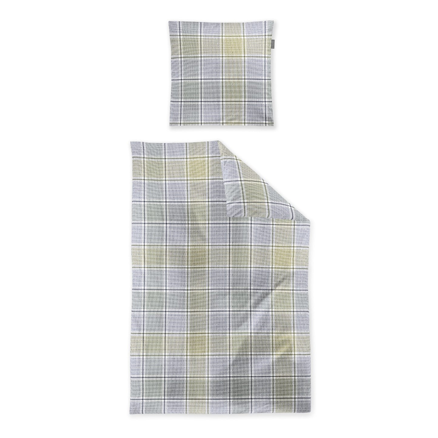 Irisette Seersucker Bettwäsche Easy 8715-20 Kariert blau grau 135x200