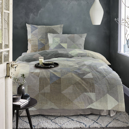 Irisette Mako Satin Bettwäsche Wave 8716-80 Geometrisch grau 135x200