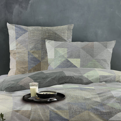 Irisette Mako Satin Bettwäsche Wave 8716-80 Geometrisch grau 135x200