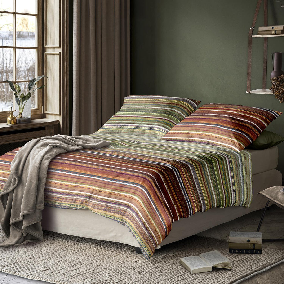Bettwäsche Flausch Cotton Zobel Mehrfarbig mit Streifenmuster 135 x 200 cm