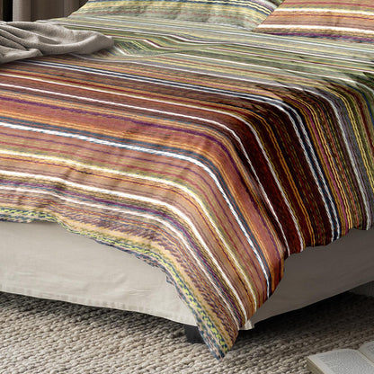 Bettwäsche Flausch Cotton Zobel Mehrfarbig mit Streifenmuster 135 x 200 cm