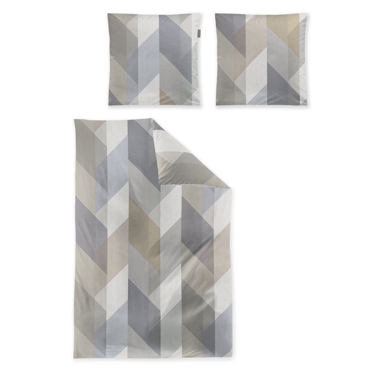 Irisette Mako Satin Bettwäsche Wave 8739-80 Streifen natur 135x200