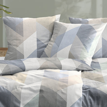 Irisette Mako Satin Bettwäsche Wave 8739-80 Streifen natur 135x200