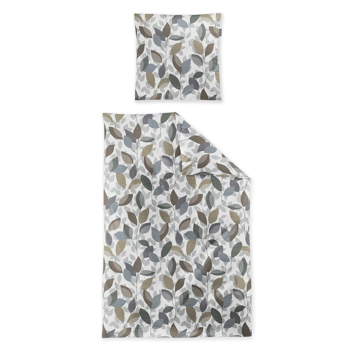 Irisette Biber Bettwäsche Meran 8765-30 Blätter jade creme 135x200