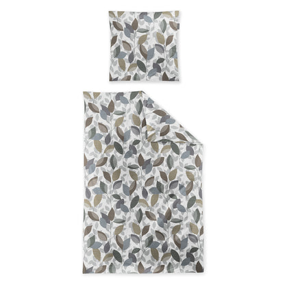 Irisette Biber Bettwäsche Meran 8765-30 Blätter jade creme 135x200