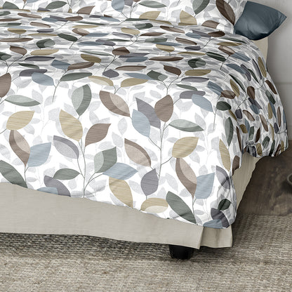 Irisette Biber Bettwäsche Meran 8765-30 Blätter jade creme 135x200