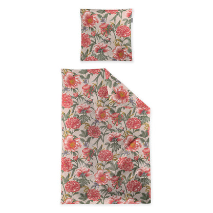 Irisette Mako Satin Bettwäsche Wave 8777-90 Blumen multi rot 135x200