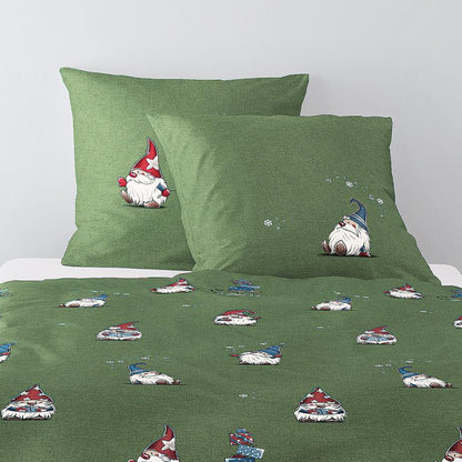 Irisette Biber Bettwäsche Koala 8778-30 Wichtel Schlitten grün 135x200