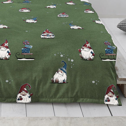 Irisette Biber Bettwäsche Koala 8778-30 Wichtel Schlitten grün 135x200